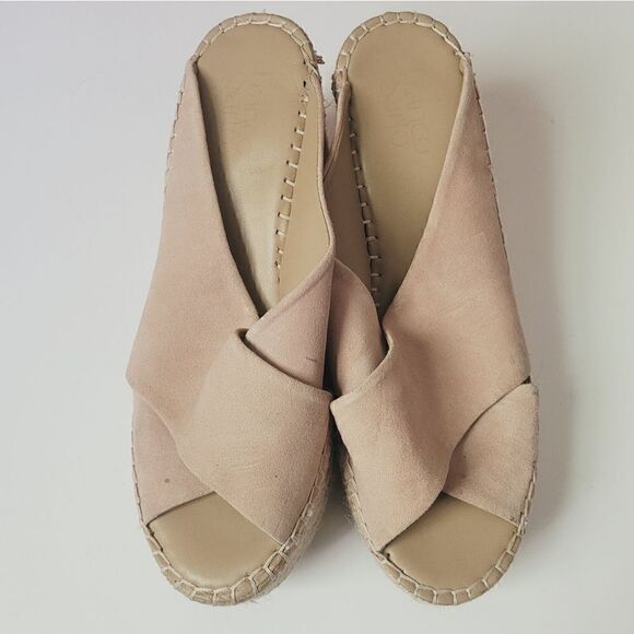 Franco Sarto Tiffany Crisscross Wedges in Blush Pink Size 9 - Picture 2 of 9
